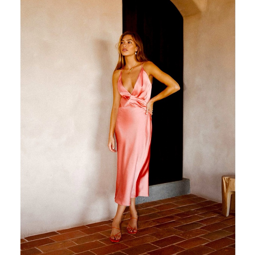 Significant Other Palma Tie Back Rose Sleeveless Evening Dress Size 4